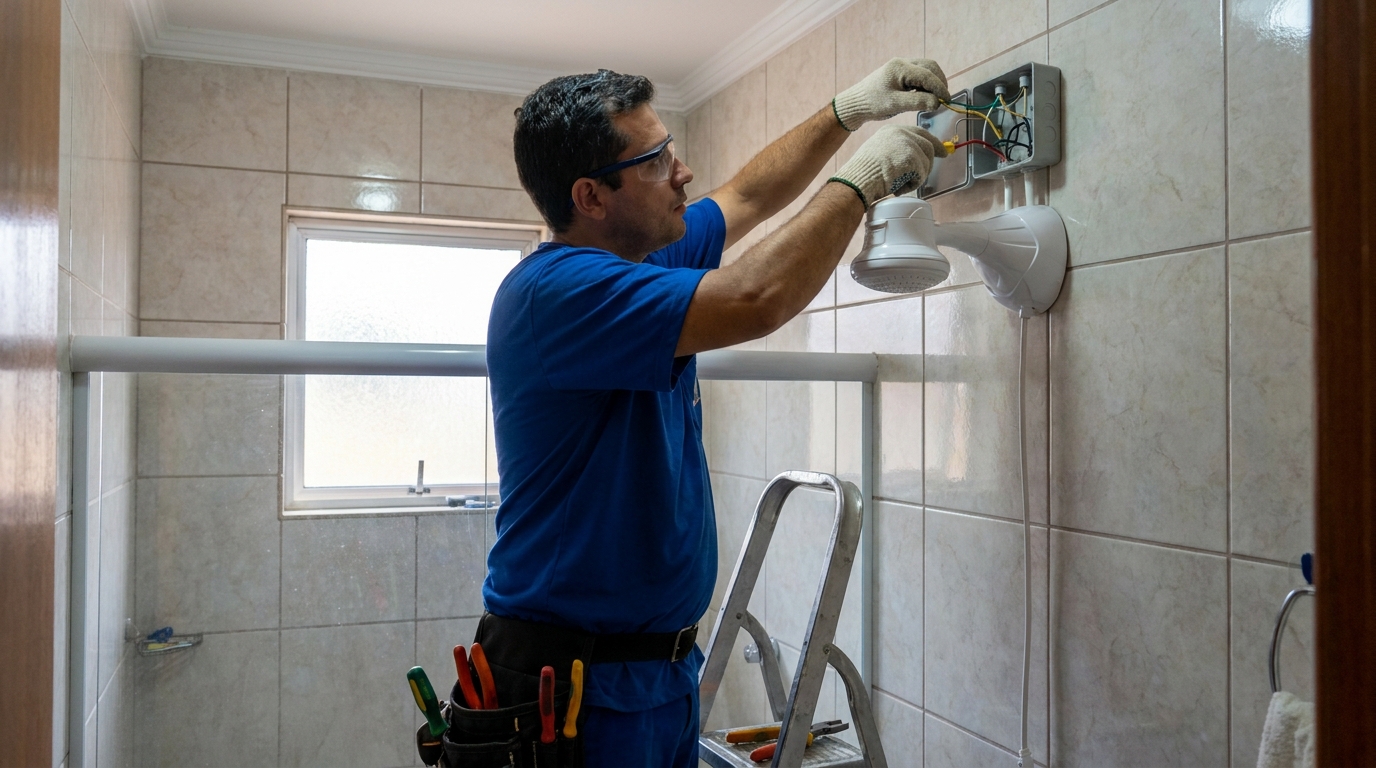 Instalacao de chuveiro eletrico profissional em Americana‑SP
