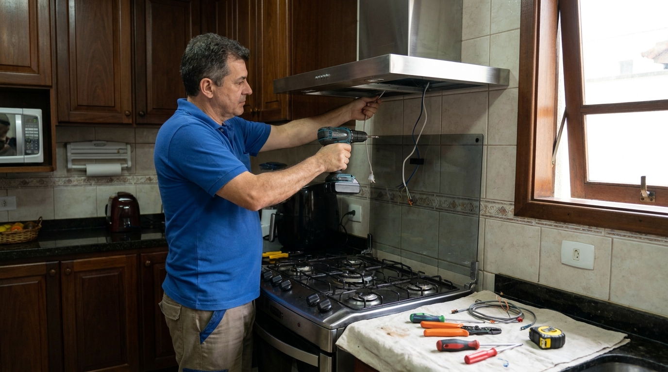 Instalacao de coifa e exaustor residencial em Americana‑SP