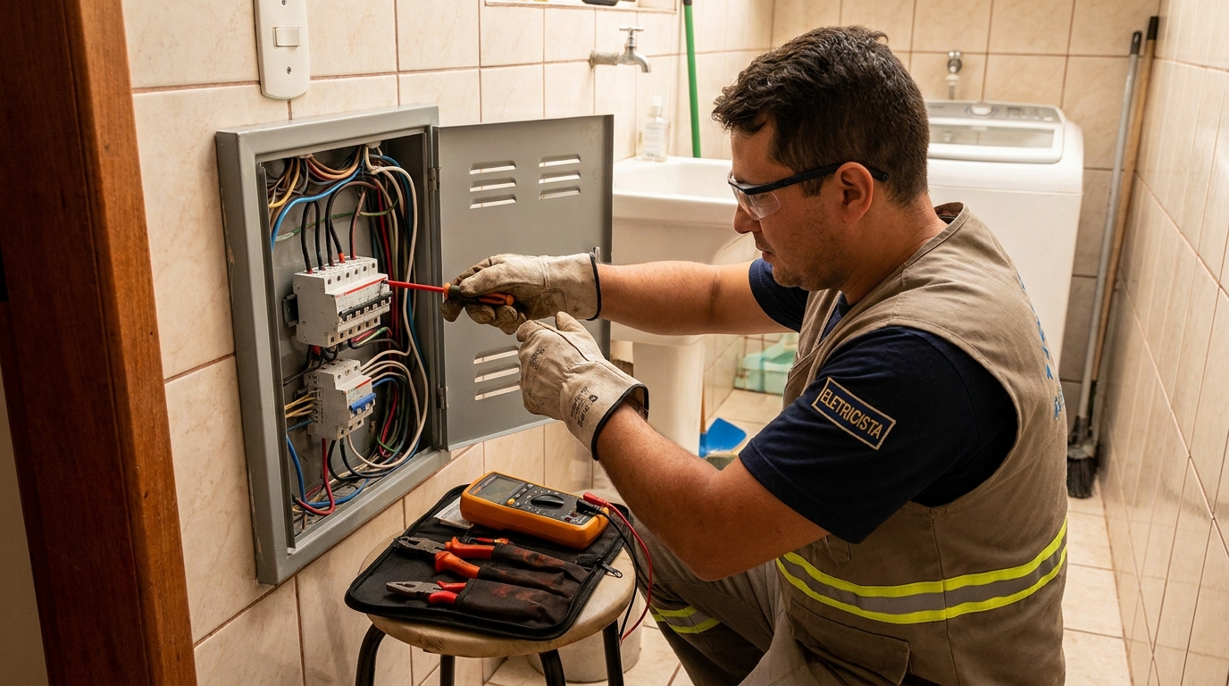 Instalacao de disjuntor residencial em Americana‑SP