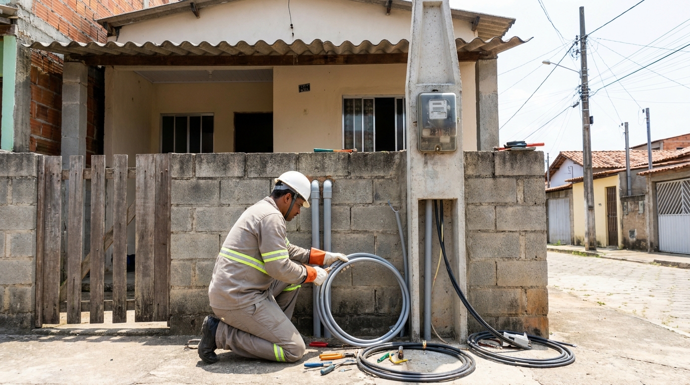Instalacao de padrao de energia residencial em Americana‑SP