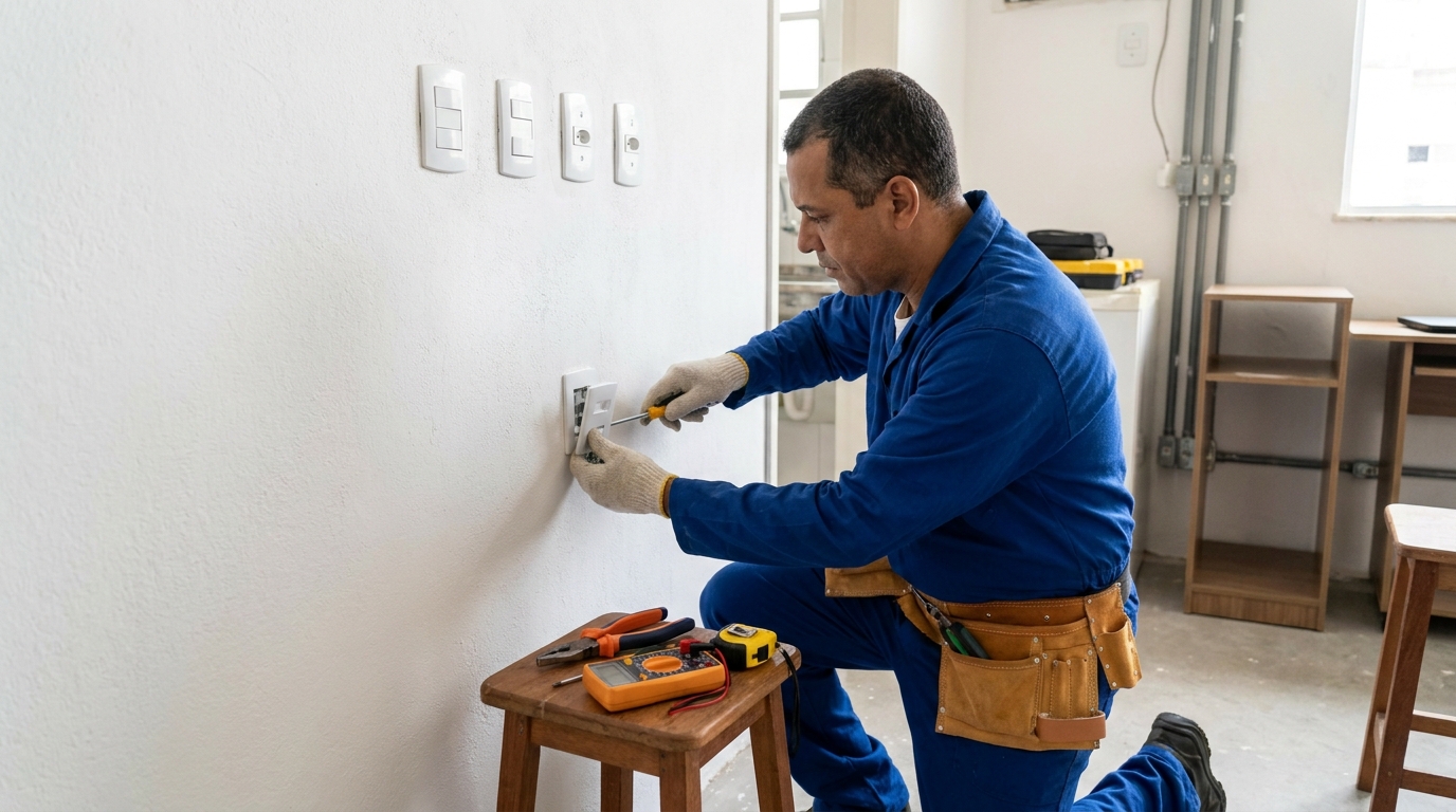 Instalacao de tomada e interruptor profissional em Americana‑SP