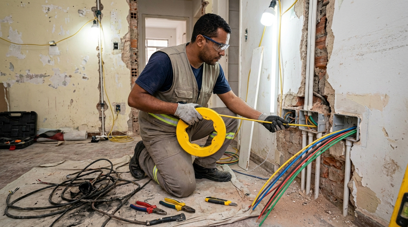Troca de fiacao eletrica profissional em Americana‑SP