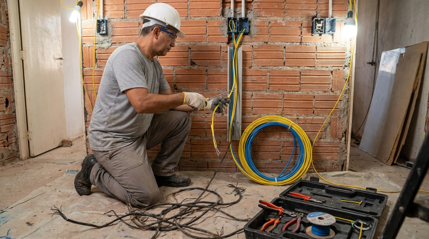 Troca de fiacao eletrica residencial em Americana‑SP